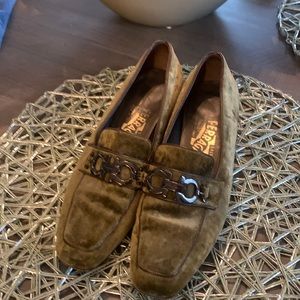 Olive green 6 1/2 slip on loafers